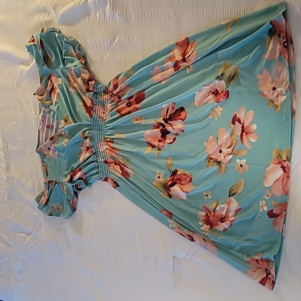 Jon & Anna Mint Green Easter Ruffle Sleeve Floral Dress 2x Plus Size